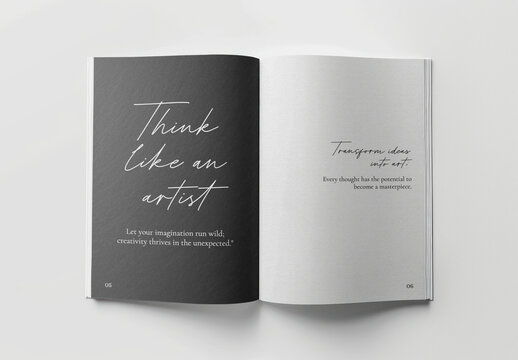 Stationery Open Book Mockup With Generative AI