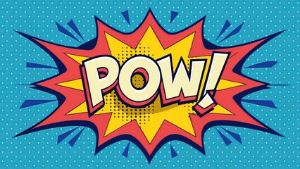 Bright cartoon comic book style pow explosion background