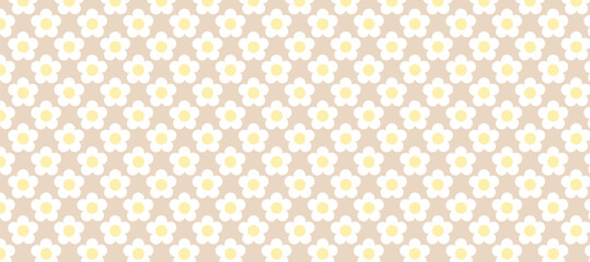 Seamless pattern with flowers in the beige background
