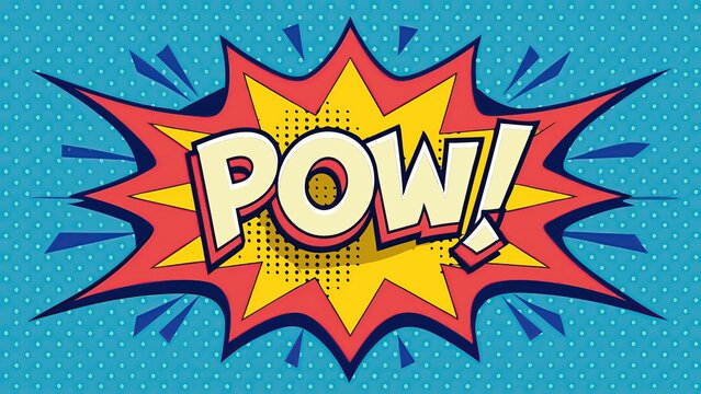 Bright cartoon comic book style pow explosion background