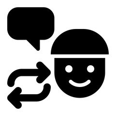 customer engagement, customer feedback, customer involvement, customer interaction, user engagement, user feedback solid glyph icon