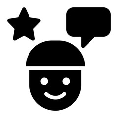 customer feedback, customer engagement, customer experience, user experience, interaction, customer involvement solid glyph icon