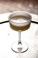 Barracuda, an alcoholic cocktail based on golden rum, liqueur, pineapple juice, freshly squeezed lime juice.