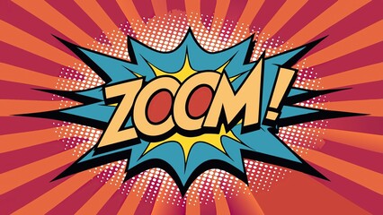 Colorful cartoon comic book style zoom explosion background