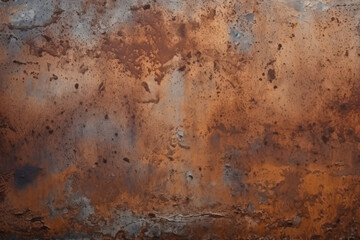 Processed collage of old rusty metal sheet texture in daylight. Background for banner