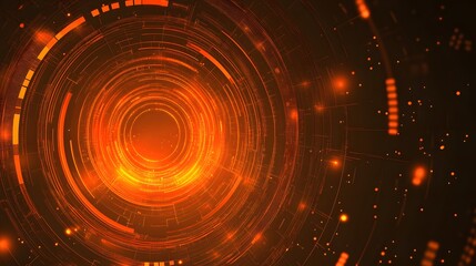 Obraz premium orange Abstract technology background circles digital hi-tech technology design background. concept innovation. vector illustration