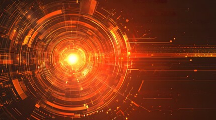 Fototapeta premium orange Abstract technology background circles digital hi-tech technology design background. concept innovation. vector illustration