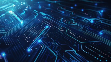 Abstract Blue Circuit Board Background