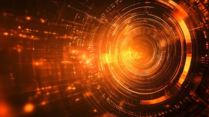 Obraz premium orange Abstract technology background circles digital hi-tech technology design background. concept innovation. vector illustration