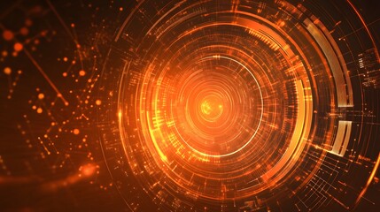 Obraz premium orange Abstract technology background circles digital hi-tech technology design background. concept innovation. vector illustration
