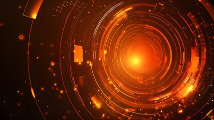 Obraz premium orange Abstract technology background circles digital hi-tech technology design background. concept innovation. vector illustration