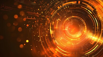 Fototapeta premium orange Abstract technology background circles digital hi-tech technology design background. concept innovation. vector illustration