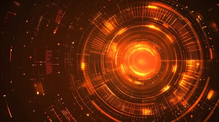 Obraz premium orange Abstract technology background circles digital hi-tech technology design background. concept innovation. vector illustration