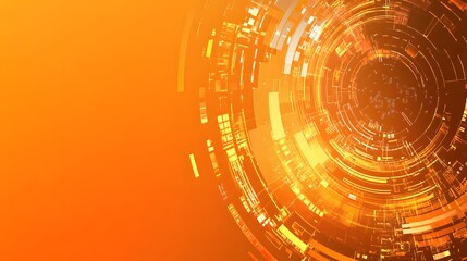 orange Abstract technology background circles digital hi-tech technology design background. concept innovation. vector illustration