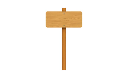 blank wooden road sign on the white background	