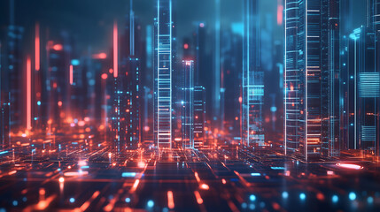 Fototapeta premium Futuristic City Building