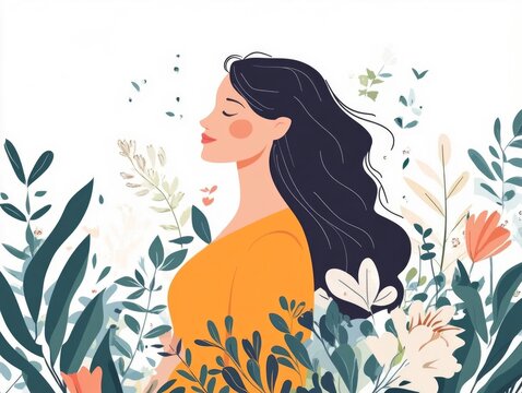 Flat design depicting various women s perinatal mental health care and support services including counseling therapy medical treatment wellness resources