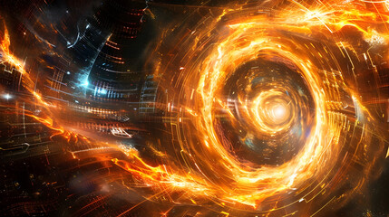 Abstract Fire & Light Trails Illustration