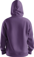 Mockup violet Hoodie oversized 3D rendering, png, back view