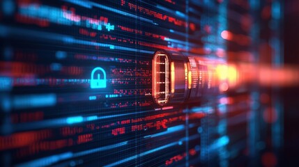 Firewall software displaying encrypted threat prevention, encryption, cybersecurity solution