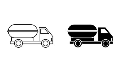 gasoline transport tanker truck, fuel shipment icon vector