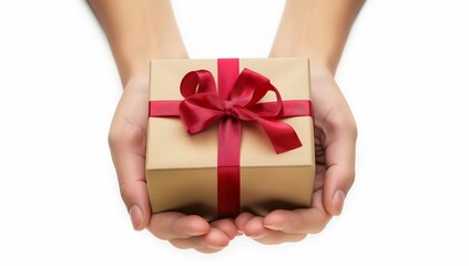 Hand holding gift box