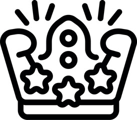 Line art vector of a majestic crown, representing royalty, power, and success