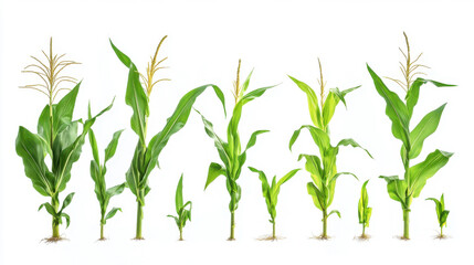Fototapeta premium Collection corn plant isolated on a white background