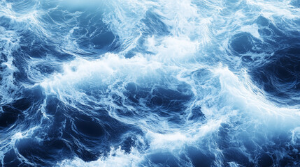 Ocean's Majesty: Aerial View of Turbulent Waves