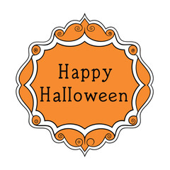  Vintage Creepy Halloween Frame Vector.