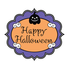  Vintage Creepy Halloween Frame Vector.