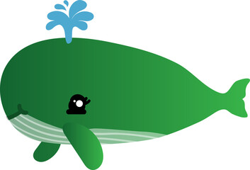 cute whale cartoon, sea animal