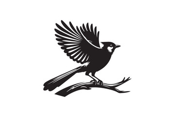 Obraz premium Jay bird silhouette vector illustration