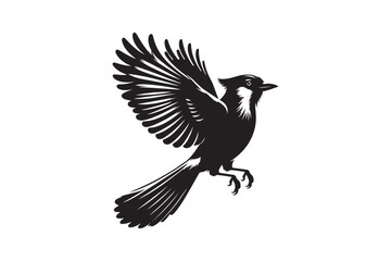 Jay bird silhouette vector illustration