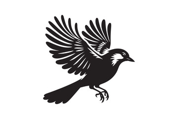 Fototapeta premium Jay bird silhouette vector illustration