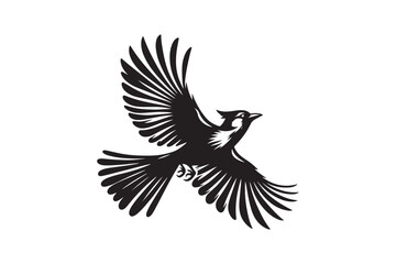 Obraz premium Jay bird silhouette vector illustration