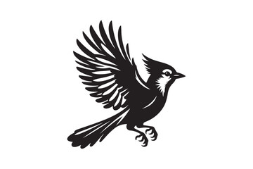 Jay bird silhouette vector illustration