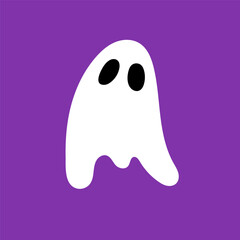 Hand drawn illustration of funny ghost. Cute isolated illustration of ghost for Halloween design