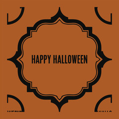  Vintage Creepy Halloween Frame Vector.