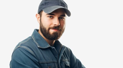 Fototapeta premium Handsome Mechanic in Uniform, Studio Portrait.