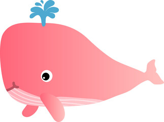 cute whale cartoon, sea animal