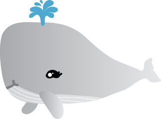 cute whale cartoon, sea animal