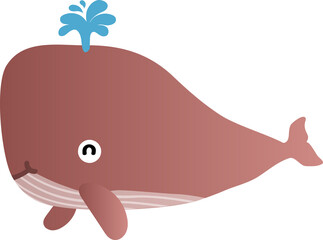 cute whale cartoon, sea animal