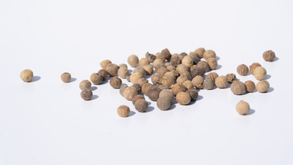 A Pile of Coriander Seeds Isolated on a Clean White Background
