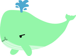 cute whale cartoon, sea animal