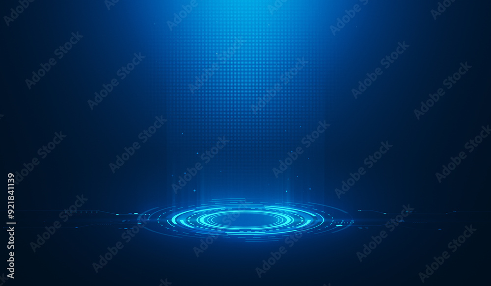 Fototapete technology presentation background abstract digital futuristic modern interface banner or blank virt