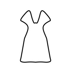 Women dress icon. Black linear dress icons. Vector illustration. Female fashion concept