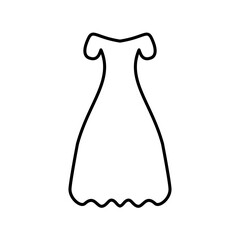 Women dress icon. Black linear dress icons. Vector illustration. Female fashion concept