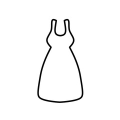 Women dress icon. Black linear dress icons. Vector illustration. Female fashion concept