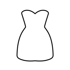 Women dress icon. Black linear dress icons. Vector illustration. Female fashion concept